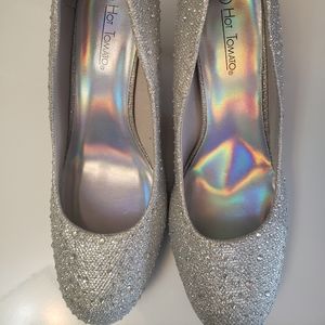 COPY - COPY - Silver/Rhinestone Heels size 13W
